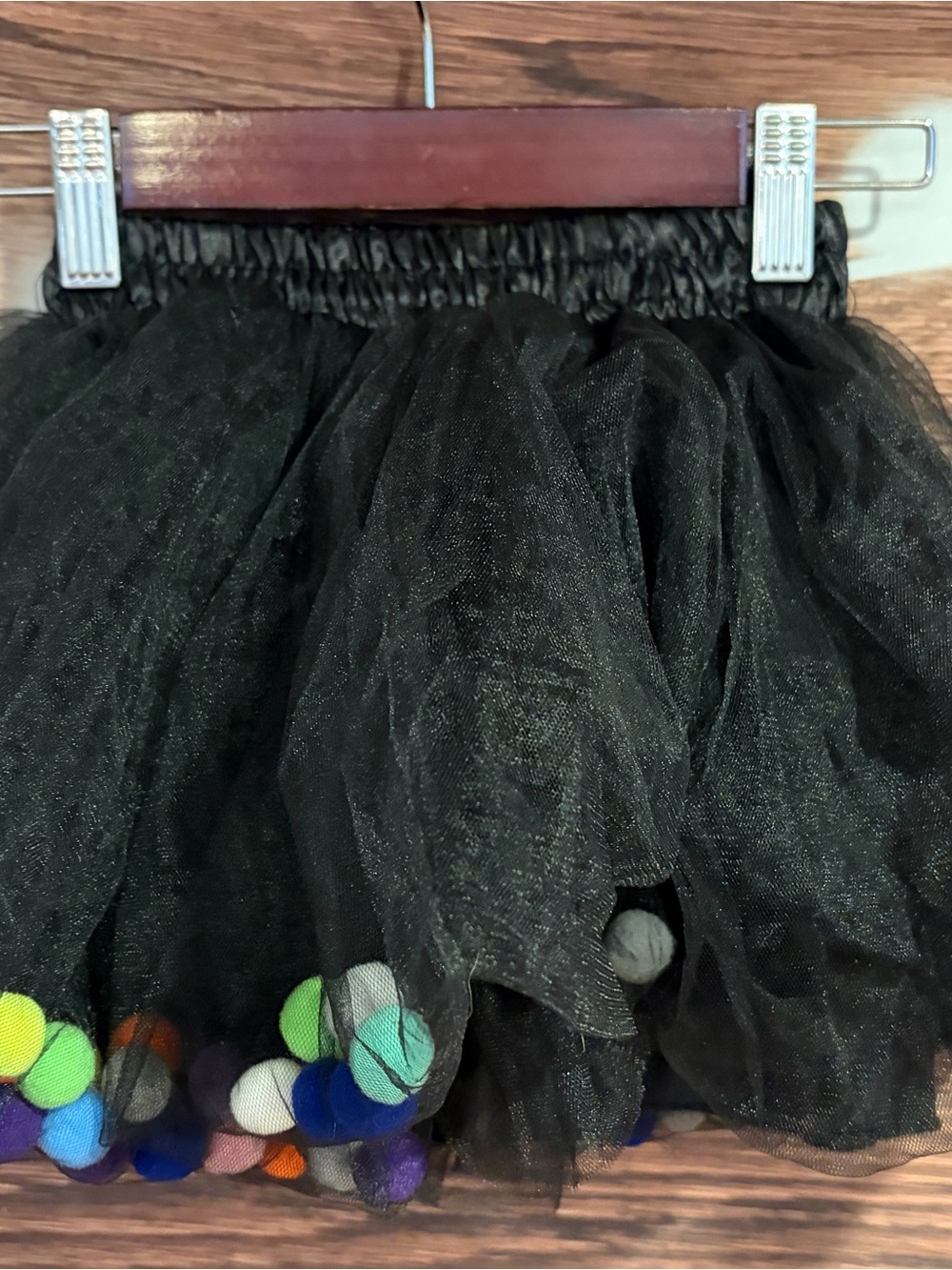 Black Tulle Pom Pom Skirt